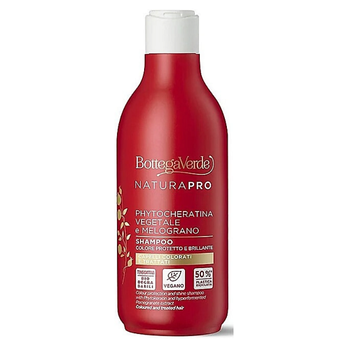 Шампунь для волос BOTTEGA VERDE Шампунь для защиты цвета и придания блеска Natura Pro Pomegranate Extract