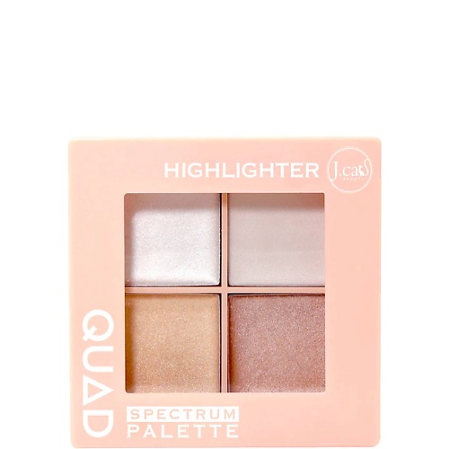 Палетка J. CAT BEAUTY Палетка хайлайтер для лица QUAD