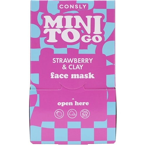 Набор масок для лица CONSLY Глиняная маска с цинком и экстрактом клубники Mini To Go Strawberry & Clay Sleeping Mask