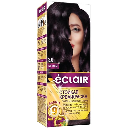 ECLAIR Стойкая крем-краска для волос с маслами OMEGA 9