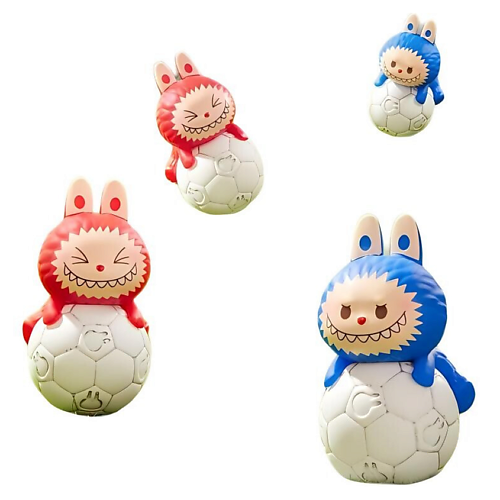 Мягкая игрушка POP MART Игрушка LABUBU Soccer Moe Grain, 4шт, 3см