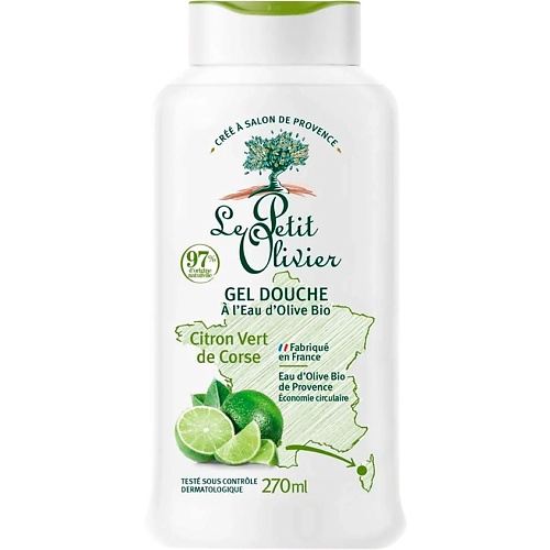 Гель для душа LE PETIT OLIVIER Гель для душа увлажняющий Корсиканский лайм Citron Vert de Corse Gel Douche