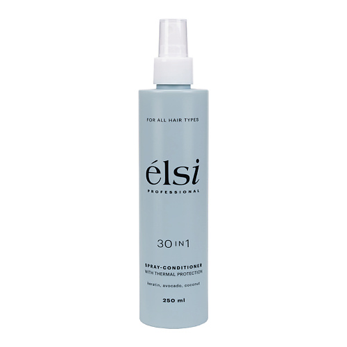 Спрей для ухода за волосами ELSI PROFESSIONAL Несмываемый спрей-кондиционер для волос 30в1 с термозащитой