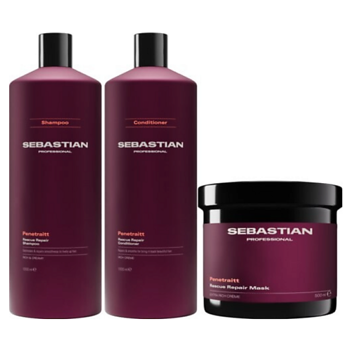 Набор для ухода за волосами SEBASTIAN PROFESSIONAL Набор для волос Bundle Rescue Repair Шампунь+Кондиционер+Маска