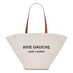 Сумка Rive Gauche Canvas With Leather Tote Bag Shopping Bag