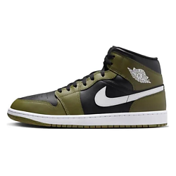 Кроссовки 1 Mid Black White Olive