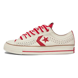Кроссовки Star Player 76 Anti-Slip Wear-Resistant Low-Top Skateboard Shoes Unisex Beige Red