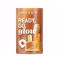 Набор Ready, Go, Glow: блеск для губ + масло + резинка для волос