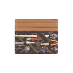 Кожаный картхолдер с принтом FF Card Holder
