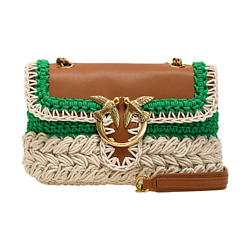 Сумка Cow Leather With Cotton Crossbody Bag, Shoulder Bag