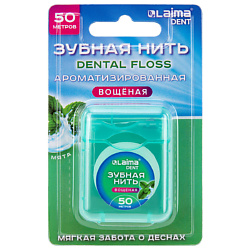 Зубная нить вощеная, мягкая забота о деснах, ВКУС МЯТЫ