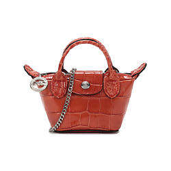 Сумка Le Pliage Cuir Cow Leather Coin Purse Dumpling Bag Mini Women's Umber