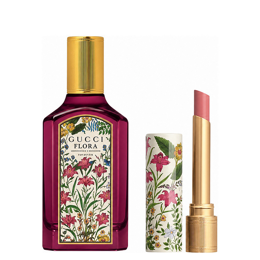 Изображение товара GUCCI Парфюмерная вода Flora Gorgeous Gardenia Intense + Помада Rouge De Beaute Brillant Flora, 50 мл + № 208