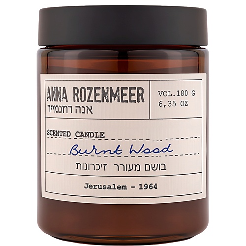 Свеча ароматическая ANNA ROZENMEER Ароматическая свеча Burnt Wood 180 мл