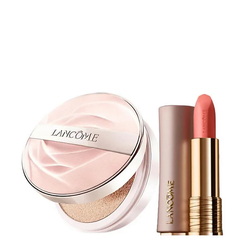 Набор средств для макияжа LANCOME Набор Lancome: Кушон для лица Skin Idole 3 Serum Finecover + Помада L'Absolu Rouge Intimatte