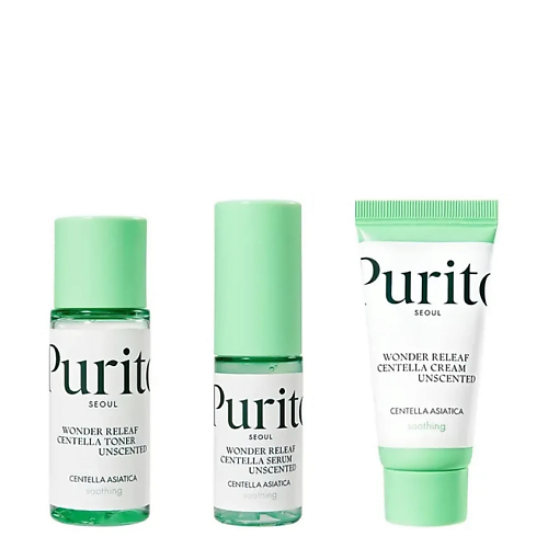 Набор средств для лица PURITO Набор миниатюр без отдушки Wonder Releaf Centella Mini Kit