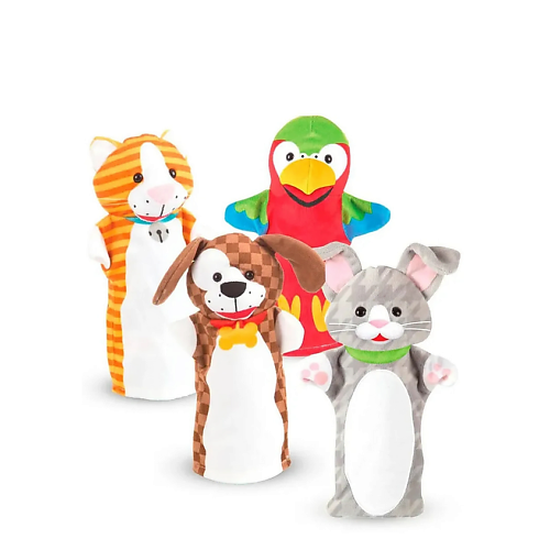 Игровой набор MELISSA & DOUG Набор ручных кукол Домашние питомцы Playful Pets