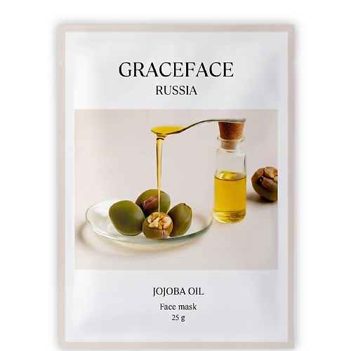Маска для лица GRACE FACE Тканевая маска для лица увлажняющая с маслом жожоба