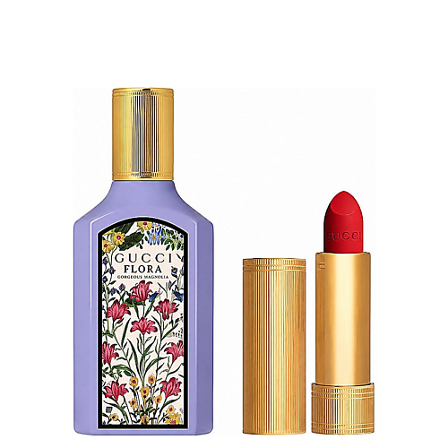 Набор парфюмерии GUCCI Набор Gucci: Парфюмерная вода Flora Gorgeous Magnolia + Матовая помада Rouge a Levres Mat