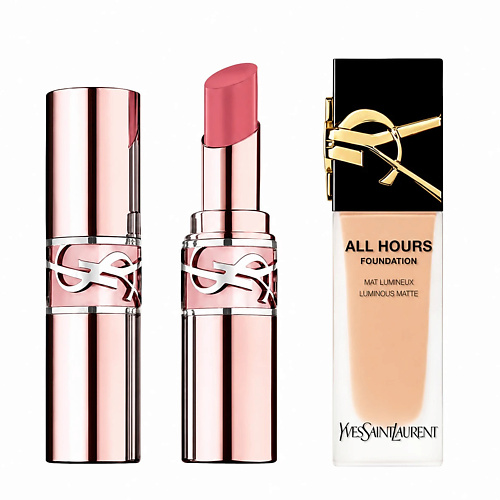 Набор средств для макияжа YVES SAINT LAURENT Бальзам Loveshine Candy Glow + Тональный крем All Hours Foundation