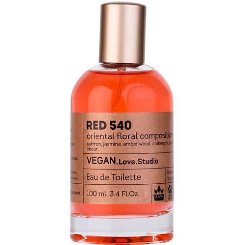 Туалетная вода VEGAN.LOVE.STUDIO Туалетная вода женская RED 540 шафран жасмин амбра кедр