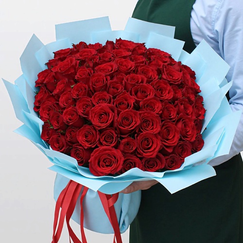Букет живых цветов STUDIO FLORISTIC Букет Роз Кения красная-2 101шт 40 см