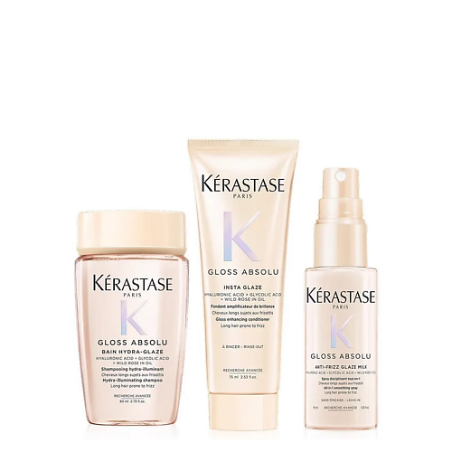 Набор для ухода за волосами KERASTASE Набор средств для гладкости и блеска волос Gloss Absolu Anti-Frizz Glossy Hair Set