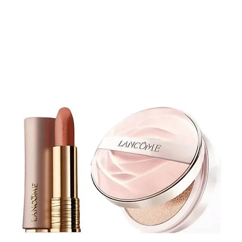 Набор средств для макияжа LANCOME Набор Lancome: Кушон для лица Skin Idole 3 Serum Finecover + Помада L'Absolu Rouge Intimatte