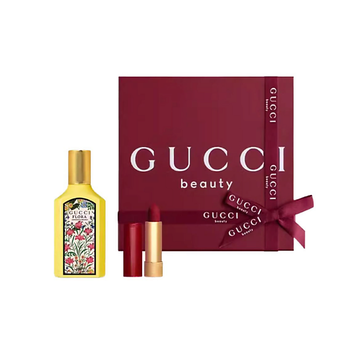 Набор парфюмерии GUCCI Набор Flora Gorgeous Orchid: Парфюмерная вода + Матовая помада Rouge a Levres Mat