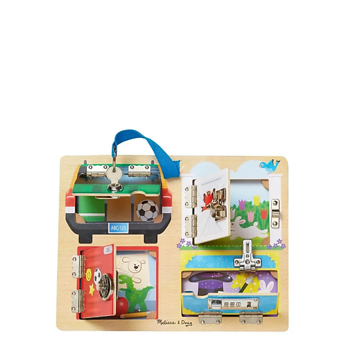 Развивающая игрушка MELISSA & DOUG Деревянная развивающая доска с замками и задвижками