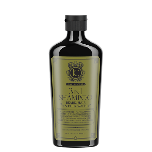 Шампунь для волос LAVISH CARE Шампунь 3в1 для волос, тела и бороды 3 IN 1 Shampoo Beard, Hair&Body Wash