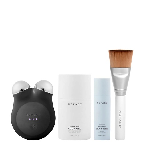 Набор средств для лица NUFACE Набор (Аппарат для лица мини + Аква-гель + Крем для лица + Кисть + Сменные насадки)
