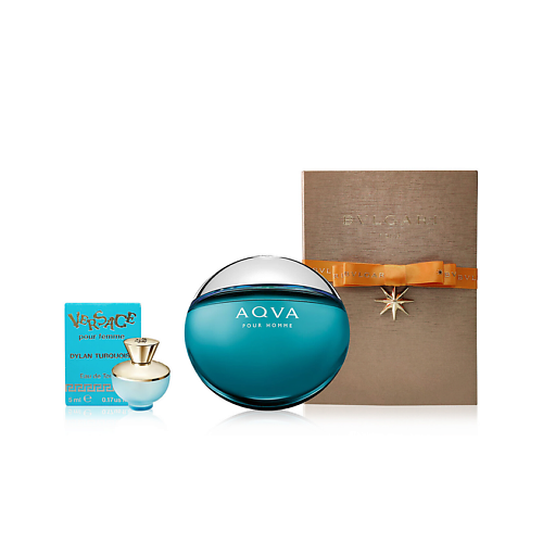 Парфюмерная вода BVLGARI Мужской парфюмерный набор Bvlgari Aqva Pour Homme с миниатюрами
