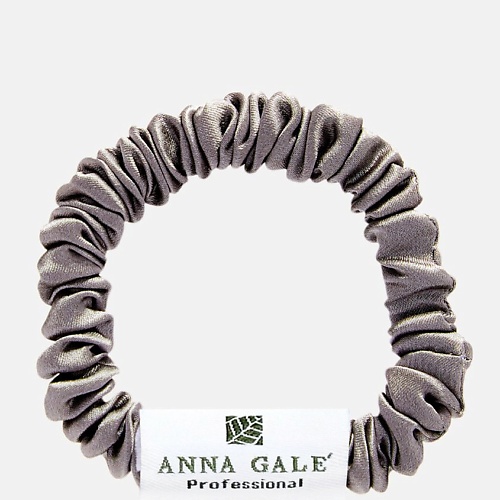 Резинка для волос ANNA GALE Шелковая резинка графит узкая