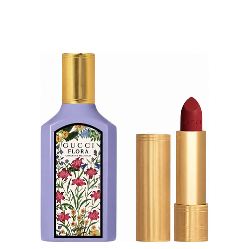 Набор парфюмерии GUCCI Набор Gucci: Парфюмерная вода Flora Gorgeous Magnolia + Матовая помада Rouge a Levres Mat