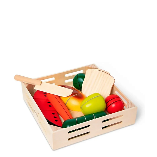 Игровой набор MELISSA & DOUG Деревянный набор продуктов для нарезки Cutting Food
