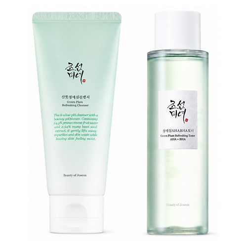 Набор средств для лица BEAUTY OF JOSEON Набор Green Plum: Гель для умывания + Отшелушивающий тонер