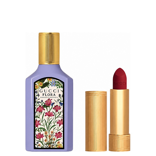 Набор парфюмерии GUCCI Набор Gucci: Парфюмерная вода Flora Gorgeous Magnolia + Матовая помада Rouge a Levres Mat
