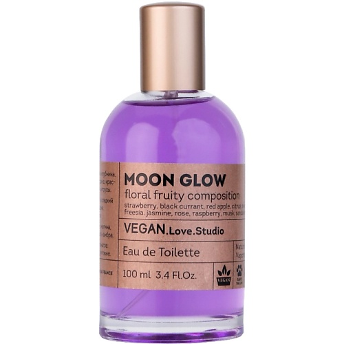 Туалетная вода VEGAN.LOVE.STUDIO Туалетная вода женская Moon Glow черная смородина клубника малина фрезия сандал