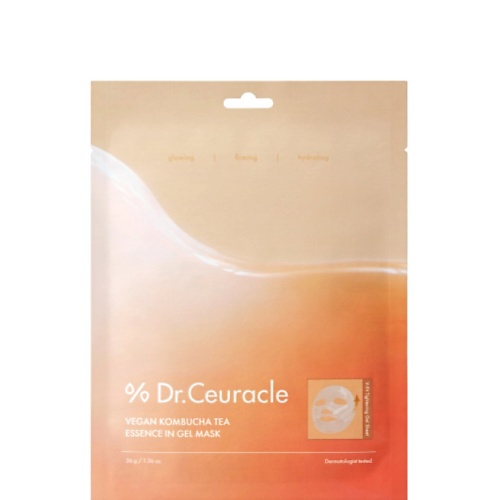 Маска для лица DR. CEURACLE Веганская гидрогелевая маcка-эссенция с комбучей Vegan Kombucha Tea Essence in Gel Mask