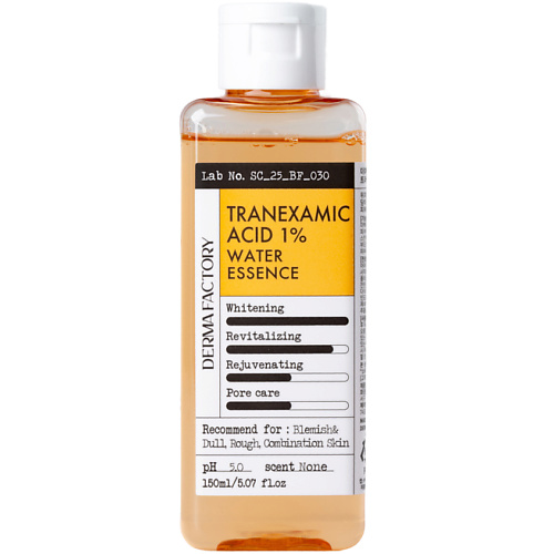 Тонер для лица DERMA FACTORY Тонер для лица с Транексамовой кислотой Осветляющий Tranexamic Acid 1% Water Essence