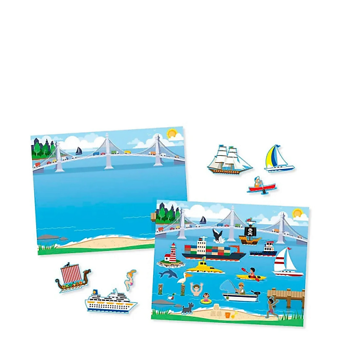 Набор наклеек MELISSA & DOUG Набор многоразовых наклеек Транспорт Reusable Sticker Pad Vehicles