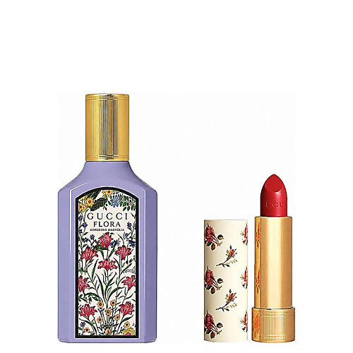 Набор парфюмерии GUCCI Набор GUCCI: Парфюмерная вода Flora Gorgeous Magnolia + Помада Rouge a Levres Voile