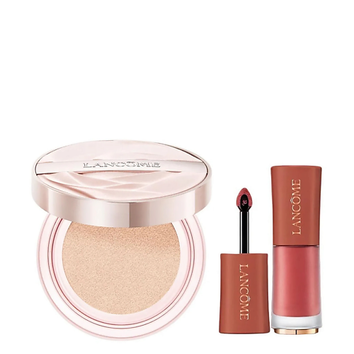 Набор средств для макияжа LANCOME Набор: Кушон Skin Idole 3 Serum Finecover Cushion + Помада L'Absolu Rouge Intimatte Liquid