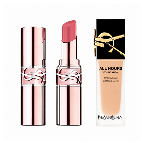 Набор средств для макияжа YVES SAINT LAURENT Бальзам Loveshine Candy Glow + Тональный крем All Hours Foundation