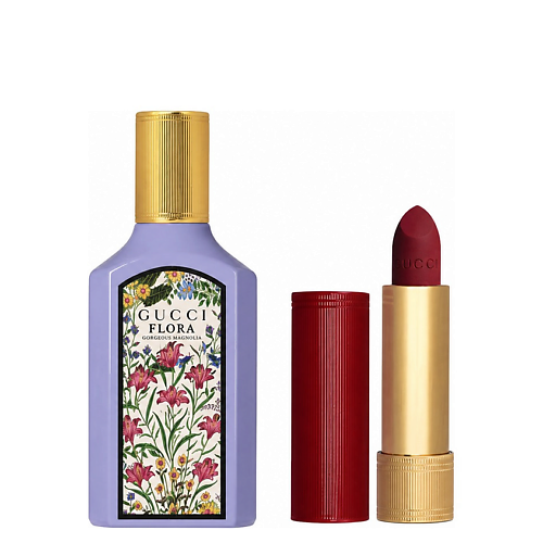 Набор парфюмерии GUCCI Набор Gucci: Парфюмерная вода Flora Gorgeous Magnolia + Матовая помада Rouge a Levres Mat