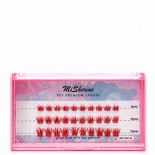 Ресницы накладные MISHERINE Пучки RED TME-33 Красные