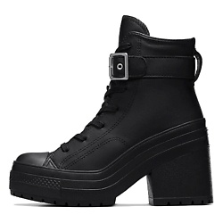 Кроссовки Chuck 70 De Luxe Heel Leather High Buckle Triple Black Womens
