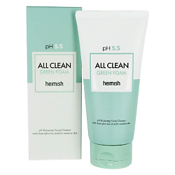Слабокислотный гель для умывания для чувствительной кожи Heimish pH 5.5 All Clean Green Foam