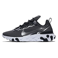 Кроссовки React Element 55 Black Metallic Silver